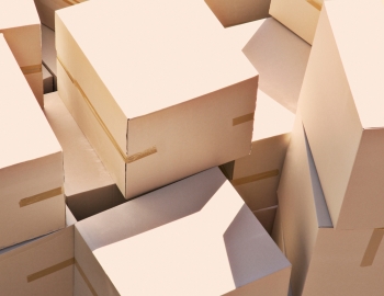 Stacks of cardboard boxes