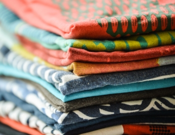 Stack of folded fabric