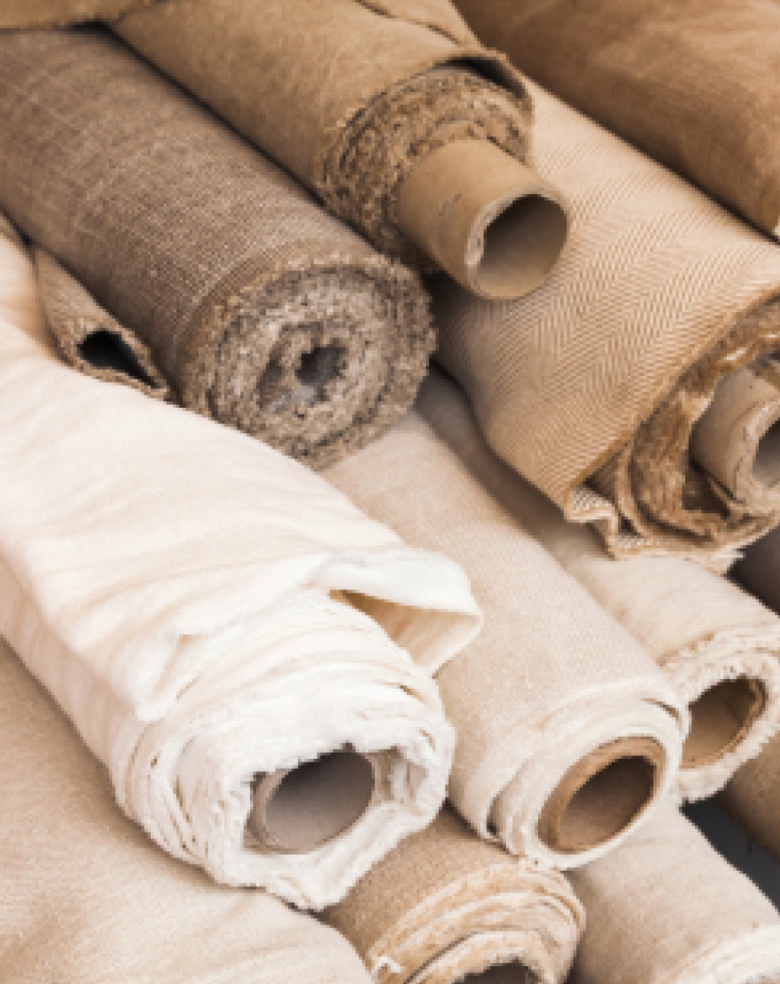 Stack of rolled textiles