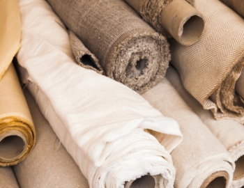 Stack of rolled textiles