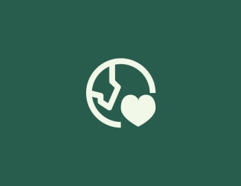 Globe and heart icon