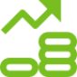  Increasing currency icon