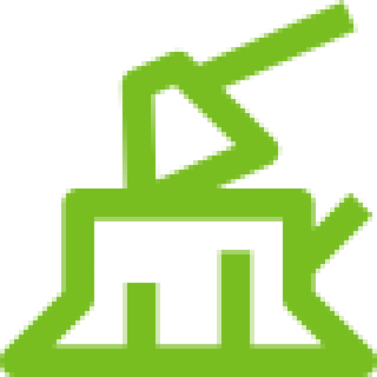 Axe and tree stump icon